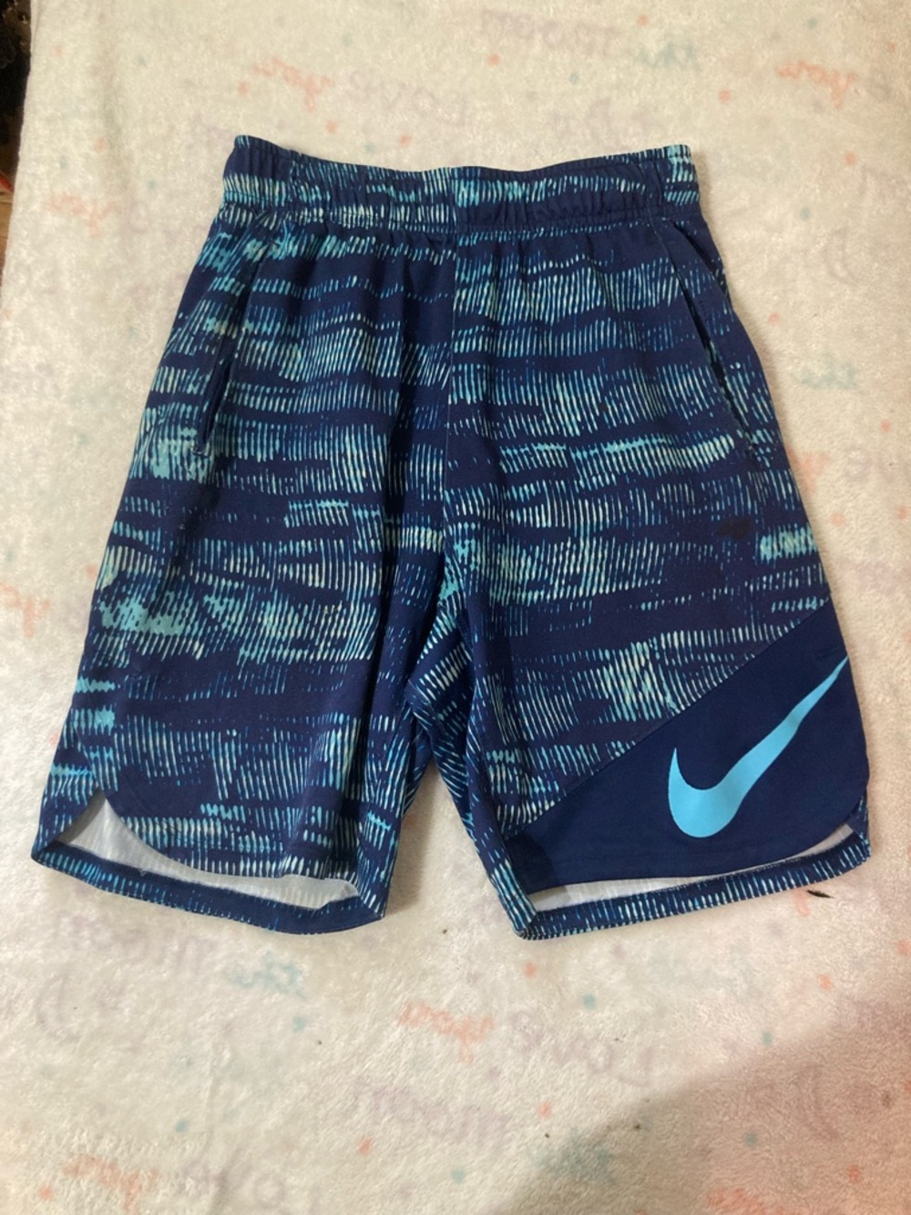 Nike Two-Tone Teal & Navy Dri-FIT Athletic Shorts
